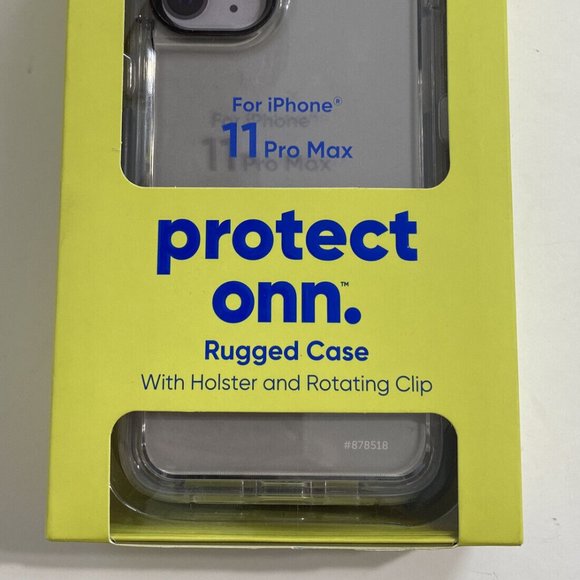 iPhone 11 Pro Max Protect Onn Rugged Case Holster & Rotating Clip Grey Gray NEW - Picture 3 of 5